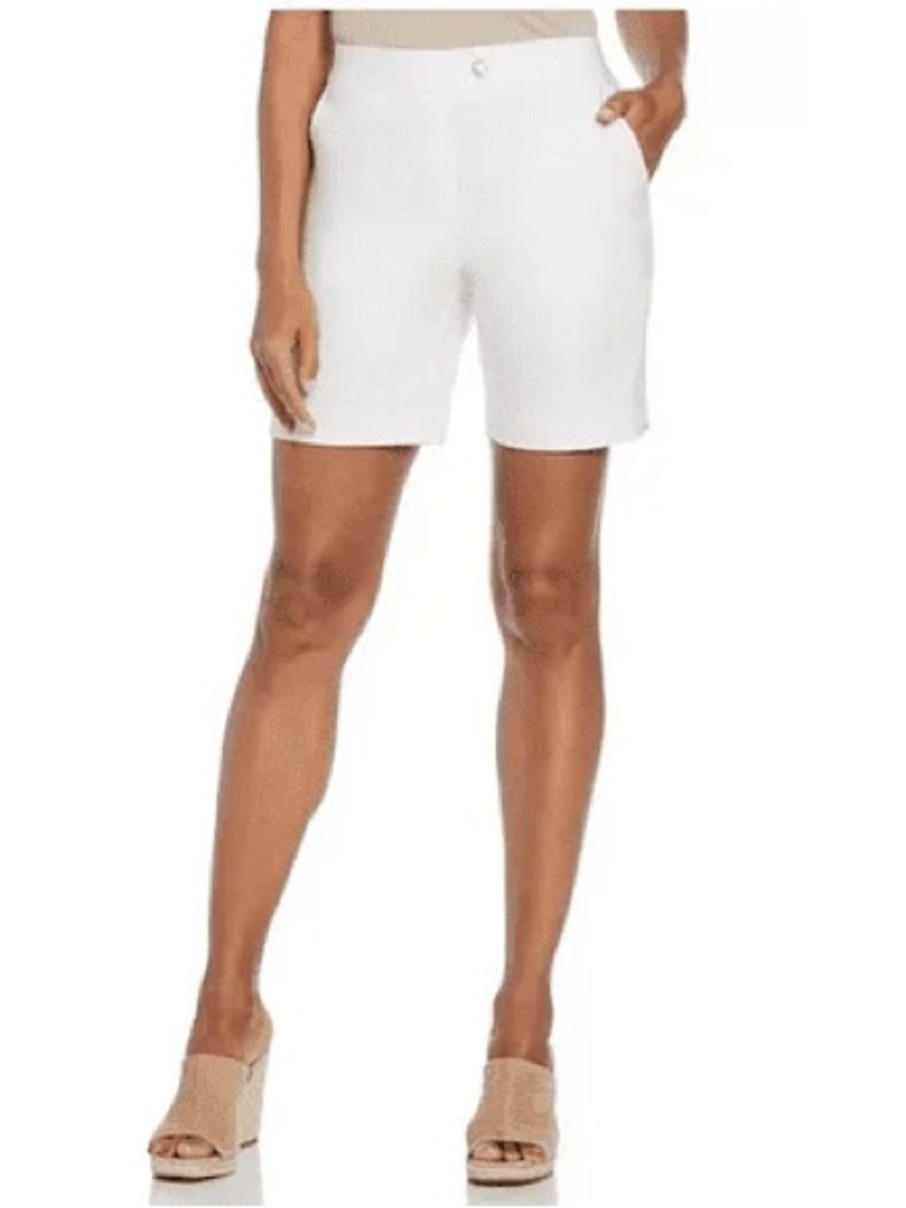 Rafaella White Pull-On Bermuda Shorts - Picture 1 of 5